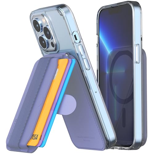 Sinjimoru Pull & Eject Magnetic Wallet for iPhone Phone Wallet with Adjustable Stand, Compatible with MagSafe Wallet
