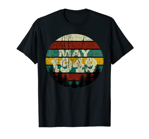 Camiseta de regalo de cumpleaños de mayo de 1949 para mujeres y hombres, 71 cumpleaños 1949 Camiseta