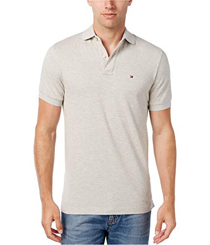 Tommy Hilfiger Mens Mesh Classic Fit Polo Shirt (M, Grey)