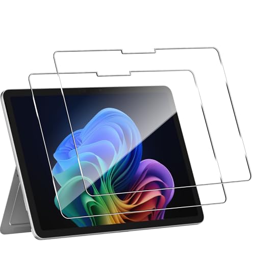 QULLOO Cristal Templado para Surface Pro 12' Tablet Protector de Pantalla,[2 Piezas] 9H Dureza Vidrio Protector Film Templado -Transparent