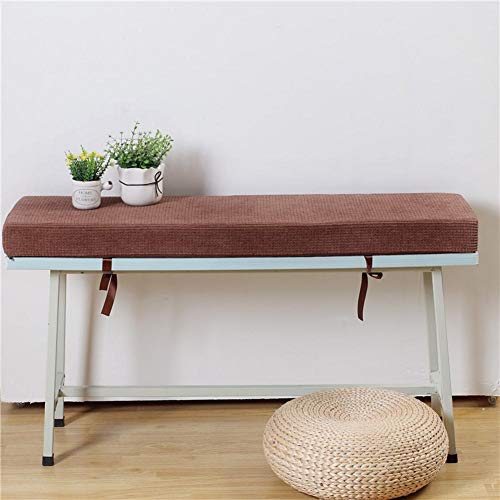TSSCY Espesar Patio Cojín De Bancos De Jardín con Correas, Interior Exterior Cojín De Silla Antideslizante Cojín De Silla con Funda Extraíble Esteras para Jardín-Brown 30x50cm(12x20inch)