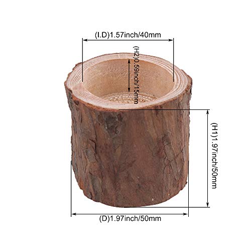Rdexp Natural Pine Wooden Candle Holder Inner Dia 1.57In Depth 0.59In Handmade Candlesticks For Home Decoration Set Of 4 #TOP3