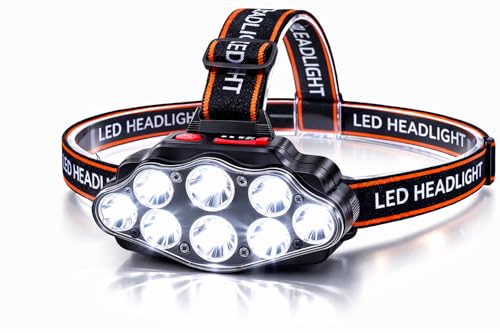 Linterna frontal LED recargable para correr de noche y acampar con pantalla