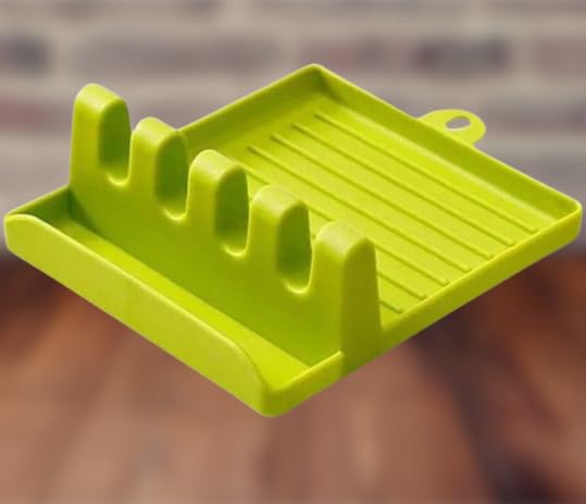 Vegmate Plastic Spatula Holder Storage Rack for Kitchen Stand Heat Resistant Spoon Stand Holder for Kitchen Rests Mat (2) (1)