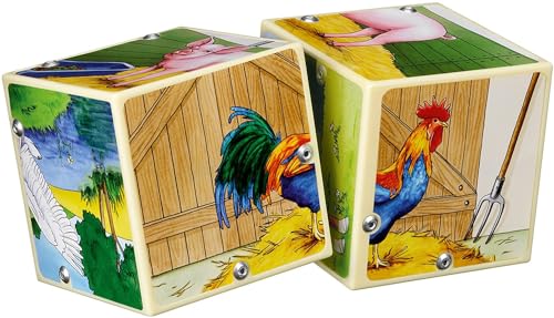 Kosmos 697365 - Soundwürfel Bauernhof, Lernspielzeug mit Geräuschen, für Kinder ab 2 Jahre, Spielzeug für Kleinkinder, Tiergeräusche, Geräusche von Pferd, Kuh, Schaf, Gans, Hahn, Schwein,