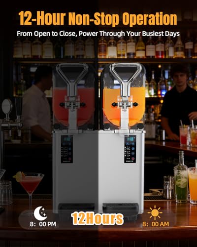 Image of Slushie Machine for Commercial & Home Use, 4L x 2 Tank Margarita Machine