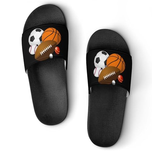 Sport Balls Men's Bathroom Slippers Shower Indoor Home Beach Outdoor Shoes for Women