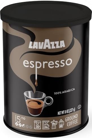Lavazza Espresso Ground Coffee, Medium Roast, 100% Arabica, 8 oz Tin (Pack of 4)
