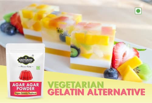 Easygrow Agar Agar Powder 10 gm | China Grass Powder | Perfect for Desserts, Cakes, Puddings & Jelly | Vegetarian Gelatin Alternative, Plant-Based