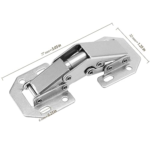HEIHAK 20 Pcs 77 × 32 × 19mm 90 Degree Cabinet Hinges, Concealed Soft Close Hinges with Screws - Image 2