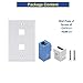 VCE HDMI Ethernet Wall Plate, (UL Listed) RJ45 Cat6 Keystone Jack and HDMI Female to Female Keystone Jack Insert, 2-Port Wall Plate for HDTV