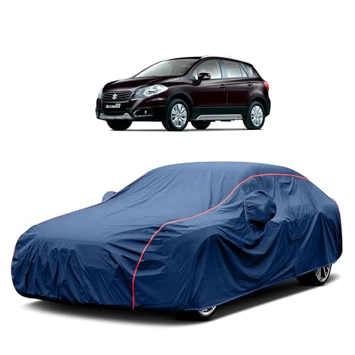 Image of Heavy-Duty Car Cover for Compatible with Maruti S Cross (2015 to 2025 All Models) Deluxe Car Protection Cover ? Waterproof & UV-Resistant All-Season Exterior Protection