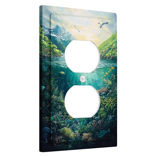 Oceanic – Plaques de protection pour interrupteur, bleu marine pour accents muraux, plaques murales thermoplastique, prise duplex simple de taille standard