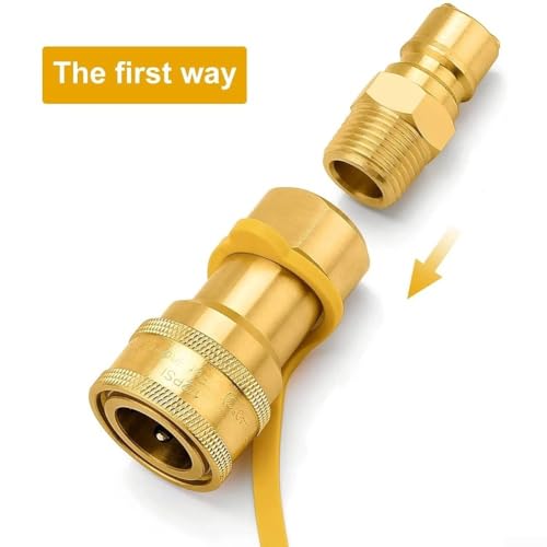 Glewi 1/2" Gas Quick Connect Kit,LP Gas Quick Disconnect Connector,100000 BTU Brass Fitting with Male Insert,with-Cap and Seal Tape - Image 6