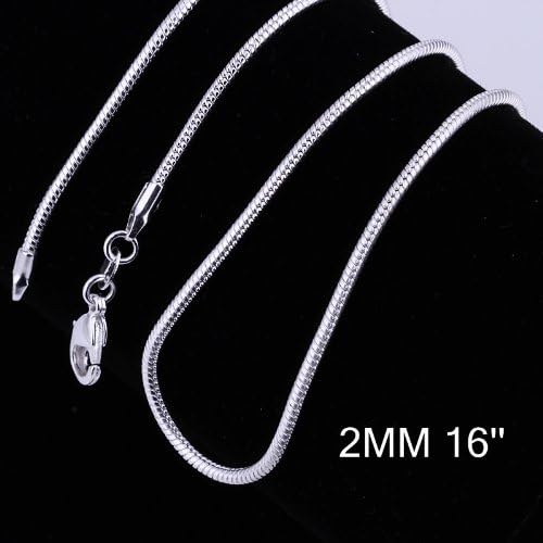 Cutesmile Fashion Jewelry 925 Sterling Silver Italian 1mm/2mm/3mm Snake Chain Crafted Necklace (16Inches, 2MM) - Image 2