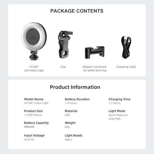 Image of Mobilife Selfie Ring Light for Tripod /Phone /Laptop LED Video Lamp with Clip Rechargeable 3 Color Dimmable Portable for Selfie Zoom Meeting Photography Vlogging