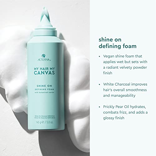 Alterna My Hair My Canvas Shine On Definindo Foam, 5 Onça | Melhorador de brilho vegano | Cria brilh