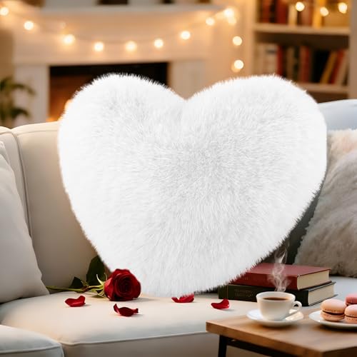 Bcuuozeeing Coussin Coeur, Coussin en Forme de Coeur, Oreiller Cœur Coussins Décoratif en Peluche, Coussins Décoration Canapé pour Salon, canapé, Chambre à...