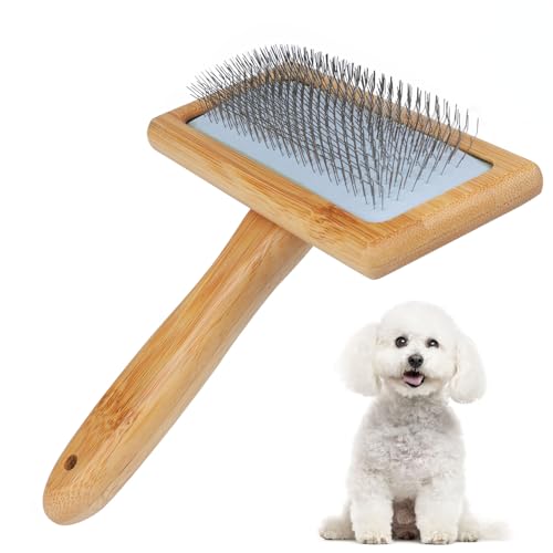 Onebarleycorn - Spazzola Morbida per Cani e Gatti, Toelettatura Spazzola per Cani e Gatto Slicker Pettine a Rastrello Togliere Eccesso e Morti Peli Animali, Non Graffiano sulla degli Animali
