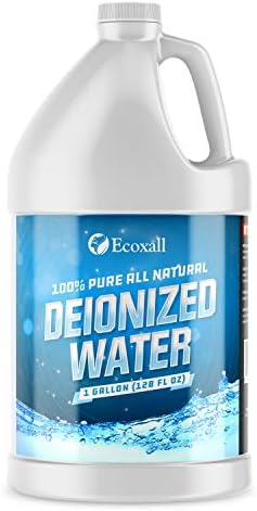 Premium Grade - Deionized Water - 1 Gallon or 128 Fl Oz - Laboratory Certified - Demineralized Purification Softener - Ecoxall Chemicals
