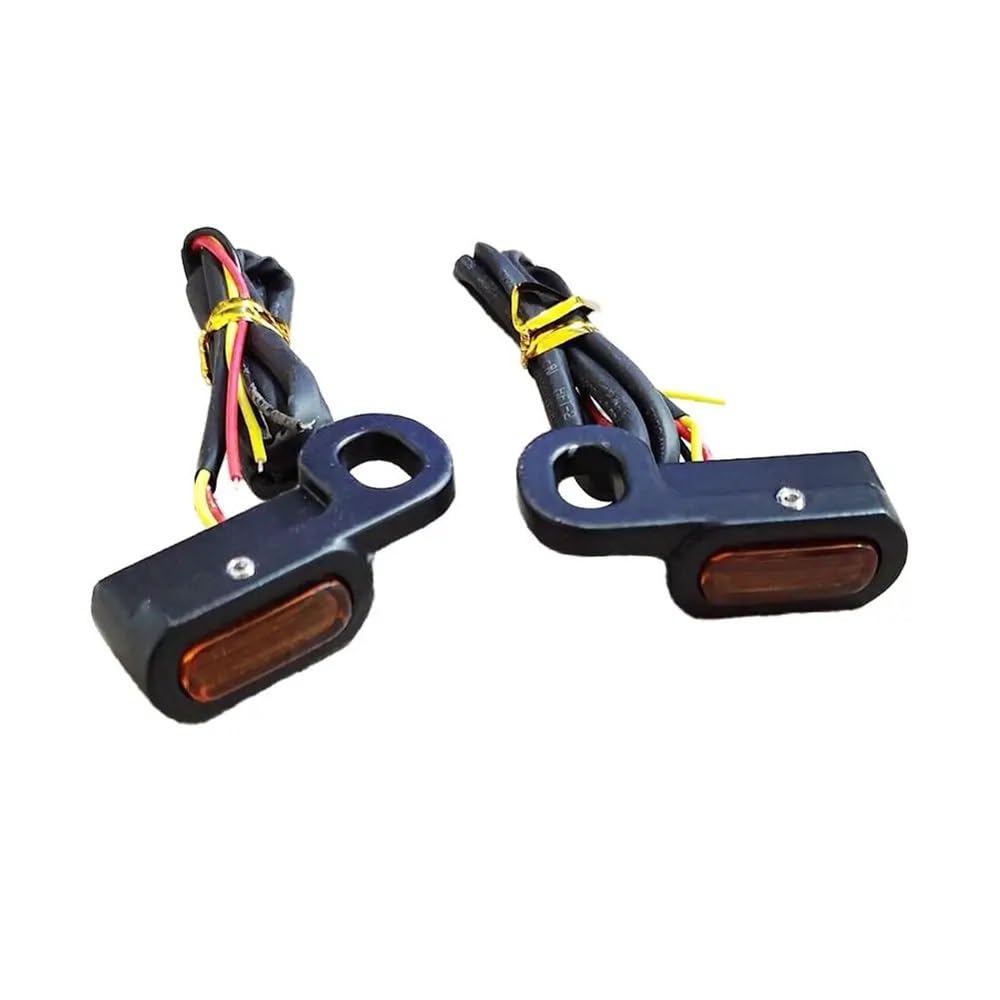 Faro Posteriore Stop Running 2 pezzi alloggiamento nero lente ambra moto LED indicatore di direzione anteriore posteriore lampada spia