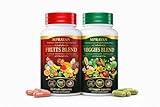 Fruits & Veggies Supplements - Whole Fruit and Vegetable Ingredients for Men and Women - 90 Fruits Capsules, 90 Veggies Capsules - 1 Set
