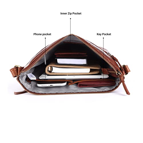 Lederbuck Olga Soft Real Leather Crossbody Handbag-Triple Zip Premium Sling Crossover Shoulder Bag For Women  thumb #3