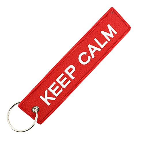 CLJ - Porte-clés - KEEP CALM - Rouge - Sécurité aviation - Urgence
