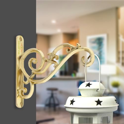 Image of Metal Wall Hook Hanging Plant Bracket | Wall Bracket Decorative Straight Plant Hanger for Pots, Bird Feeders, Planters, Lanterns, Cotton, Wind Chimes Indoor Outdoor (Pack of 1)