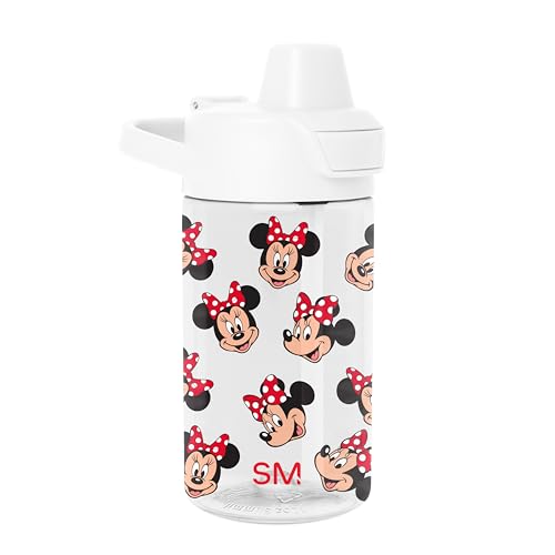 Simple Modern Disney Kids Tritan Plastic Summit Water Bottle | 12 oz BPA-Free Cup with Covered Leak Proof Straw Lid for Girls Toddlers | Minnie Mouse Fun