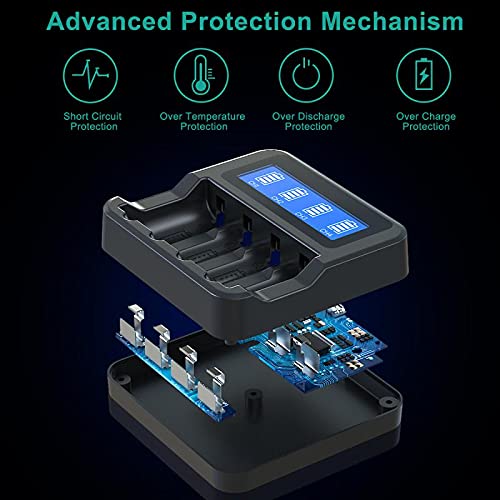 Arlo Rechargeable Batteries 123A Charger, Farsail 4-Pack 800Mah Nimh 123A Arlo Rechargeable Batteries For Arlo Camera Vms3130 Vmc3030 Vmk3200 Vms3330 3430 3530, Alarm System, Flasglight #TOP2