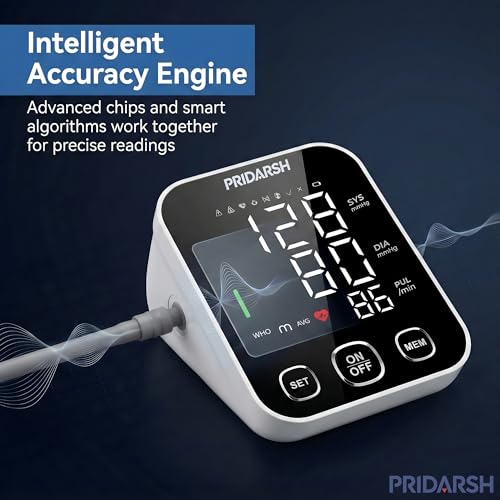Image of Blood Pressure Monitor, Blood Pressure Machine with Upper Arm Large Cuff That fits Standard to Large Adult Arms, High Automatic Blood Pressure Monitors Cuff for Home Use, (BP) LED Digital Display with Voice Brodcasting Function