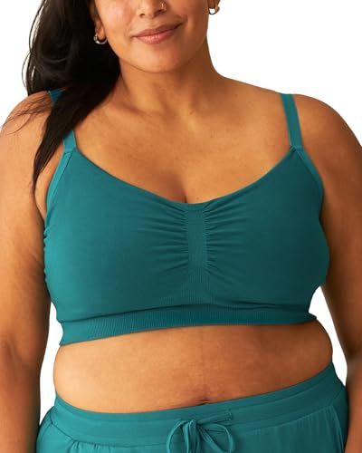 Image of Kindred Bravely Sublime Sleep Pumping Bra Hands Free, Adjustable Pumping & Nursing Bra with EasyClip for All Breast Pumps (Bright Teal, Large Busty)