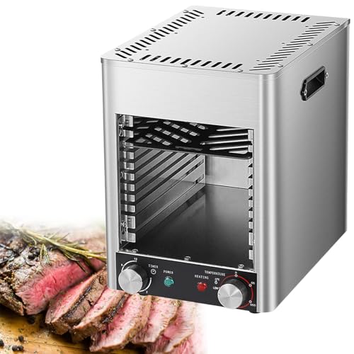 GESAIDES Parrilla Eléctrica para Carne de 3400 W, Parrilla Comercial para Carne de Interior, Parrilla Automática para Carne, Temperatura Ajustable, Adecuada para Cocinas de Interior