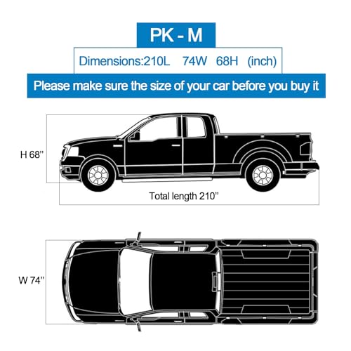 Image of 10Layer Truck Cover Waterproof All Weather.Pickup Truck Cover Length: 206-215 inches,Universal Fit Most Regular Cab Short Box Honda Ridgeline Ford Ranger Nissan Frontier Chevy Colorado C10.