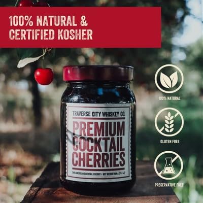 Traverse City Whiskey-Infused Cocktail Cherries 450 g (Pack of 6)