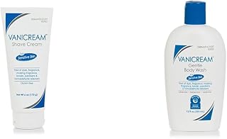 Vanicream Shave Cream | Fragrance, and Gluten Free | For Sensitive Skin | 6 Ounce & Gentle Body Wash -12 fl oz - Formulated Without Common Irritants for Those with Sensitive Skin