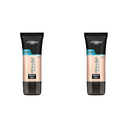 L'Oréal Paris Maquillaje Infallible Pro-Glow - Base de maquillaje, 201 Classic Ivory, 1 onza (paquete de 2)