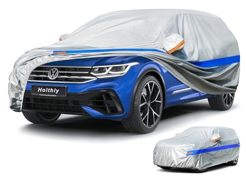 Funda Coche, Holthly de 10 Capas,Transpirable, La Funda Coche Exterior Proporciona Protección contra El Viento, El Agua y Los Rayos UV. Adecuada para Audi Q5, BMW X3 y Otros Modelos de Vehículos.YL