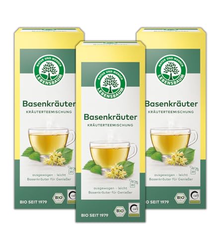 LEBENSBAUM 3 x Basentee Kräuterteemischung, Bio Tee Set mit Wildkräutern, 3er Set, ausgewogen leichter Genuss, 3 x 30 g, 3 x 20 Teebeutel LEBENSBAUM 3 x Basentee Kräuterteemischung, Bio Tee Set mit Wildkräutern, 3er Set, ausgewogen leichter Genuss, 3 x 30 g, 3 x 20 Teebeutel