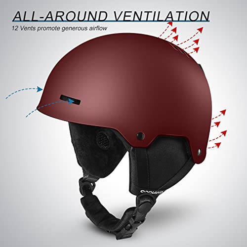 Odoland Ski Helmet, Snowboard Helmet With Ski Goggles, Dial Fit, Googles Compatible, Great Ventilation, Safety Certificated Snow Helmet And Protective Goggles For Men Women And Youth #TOP1