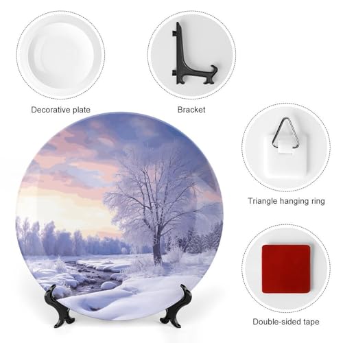 Plato decorativo de porcelana invierno 7 pulgadas miniatura 3