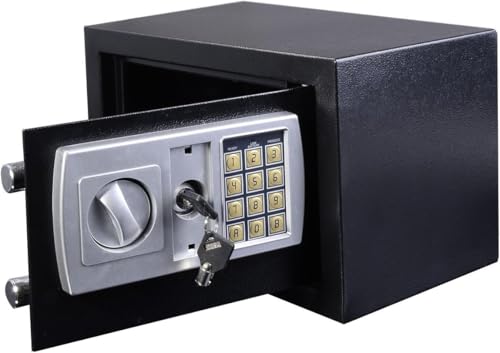 Tresor Feuerfest Wasserdicht,Mini Tresor Mit Zahlencode,Schranksafe,Mit Notschlüssel Home Office Safe Für Bargeld Medikamente Schmuck, Schwarz-8.5L Tresor Feuerfest Wasserdicht,Mini Tresor Mit Zahlencode,Schranksafe,Mit Notschlüssel Home Office Safe Für Bargeld Medikamente Schmuck, Schwarz-8.5L