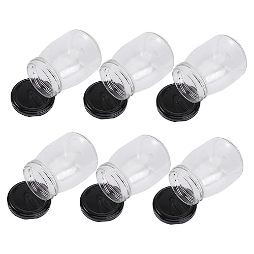 BRIGHTFUFU 6 Pack of Glass Dessert Bottles Jam Honey Yogurt Jars Heatproof Food-grade Kitchen Use