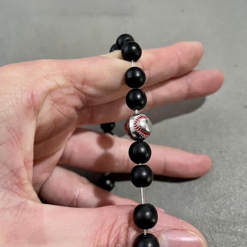 Image of Xusamss Fashion 8MM Matte Agate Beads Bracelet Cross Elastic Bracelet,7 1 /2 Wrist