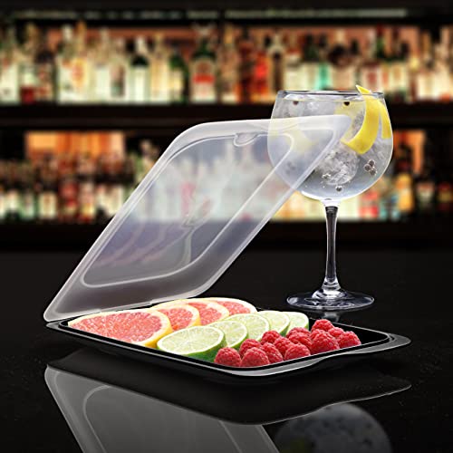 TATAY Cocktail Fruit Containers for Fridge | Set of 3 Standard | Fridge Storage | Removable Lid, Stackable | Microwave, Freezer and Dishwasher Safe | BPA-Free, 17 x 3.2 x 25.2 cm, Colour Black