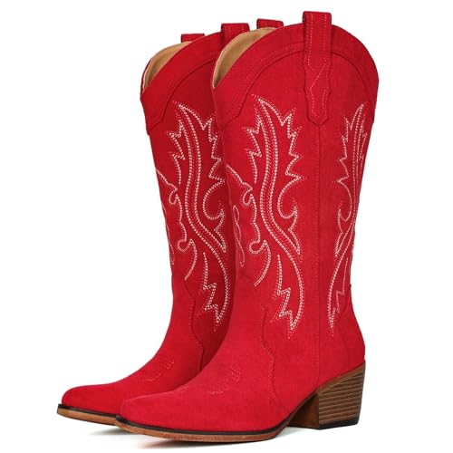 IUV Suede Embroidered Cowboy Boots
