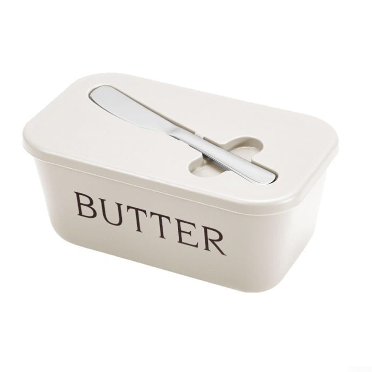 Butter Dish with Built in Spatula Groove for Organized Kitchen Storage and Elegant Dining Table Accessory (White )