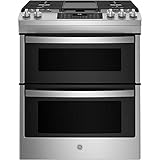 GE JGSS86SPSS 6.7 Cu. Ft. Stainless Slide-In Front Control Gas Double Oven Range