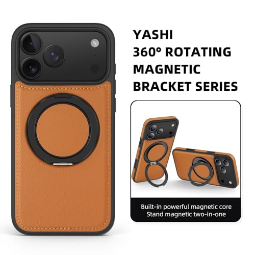 Étui pour iPhone 17 marron avec anneau support pour visionnage vidéo